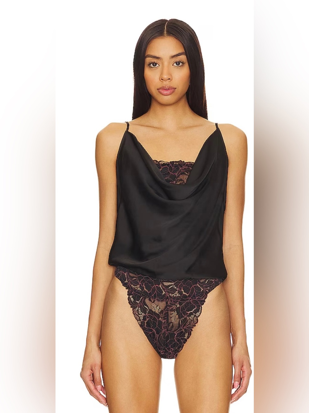 Intimately by Free People Double Date Lace Layer Bodysuit Large NWOT